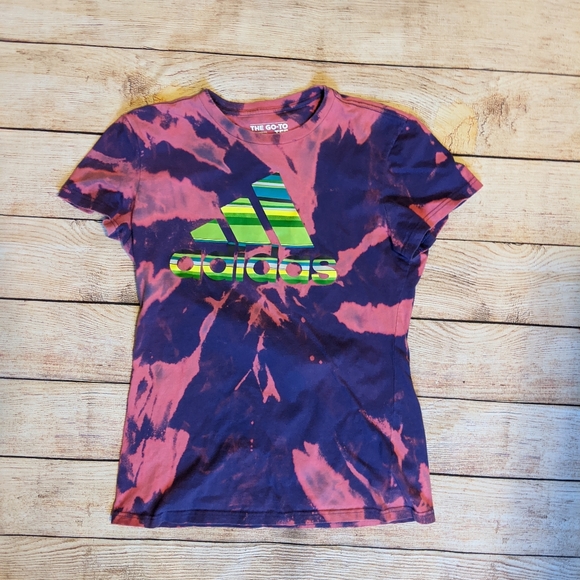 adidas Tops - 2/$10 🏷️Adidas Go To Tee - Custom Bleach Dye